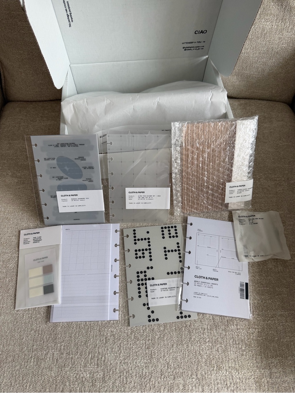 Cloth & Paper CP Petite Planner Bundle Dashboards Inserts Dividers Accessories